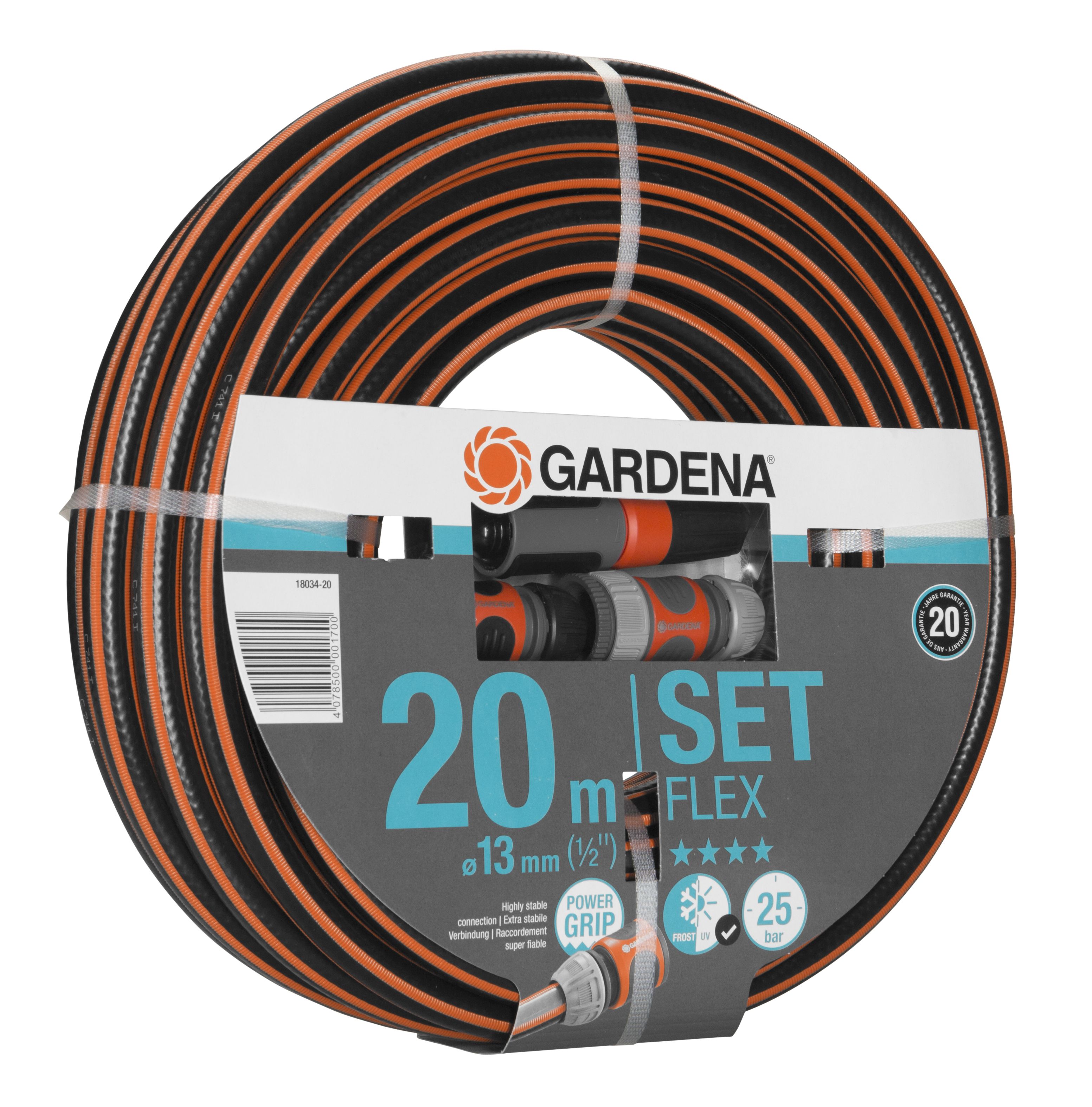 GARDENA Comfort FLEX Schlauch, 13 mm (1/2"), 20 m, mit Systemteilen