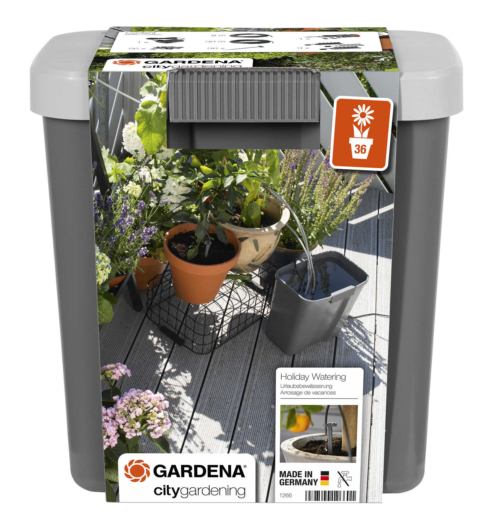 GARDENA City Gardening Urlaubsbewässerung-Set mit Vorratsbehälter