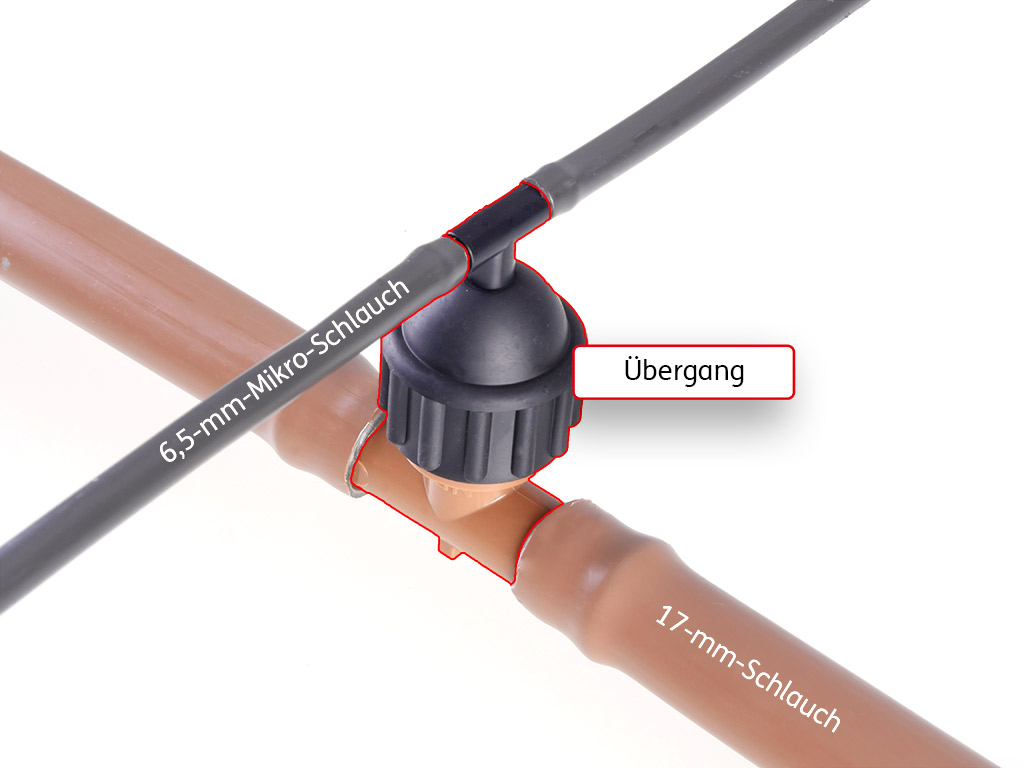 Steckverbinder (S): T-Stück auf 1/2" Mikro-Gewinde