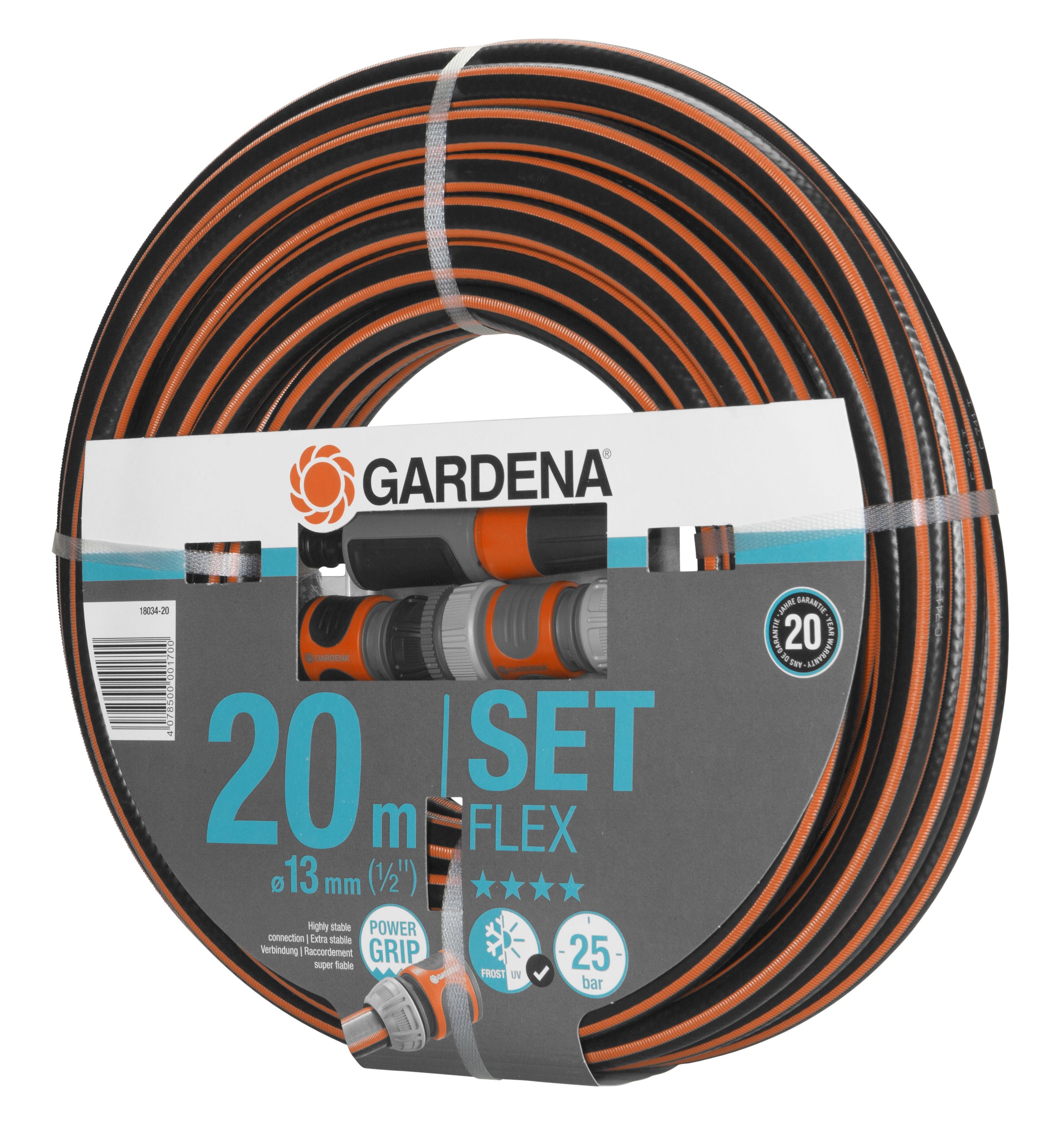 GARDENA Comfort FLEX Schlauch, 13 mm (1/2"), 20 m, mit Systemteilen